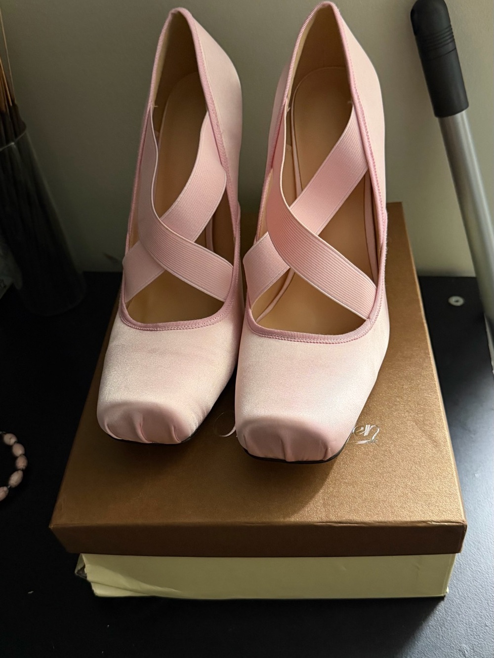 Satin Crisscross Strappy Pink Heels for Women